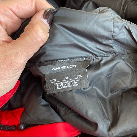 NEW Peak Velocity Insulated Hooded Lightweight Athletic Fit Jacket Red 3XL NWT - Picture 8 of 11